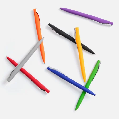 Ручка шариковая Pin Soft Touch, синяя фото 4