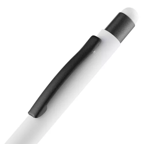 Ручка шариковая Digit Soft Touch со стилусом, белая фото 2 Ручка шариковая Digit Soft Touch со стилусом, белая фото 2