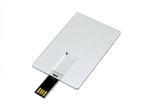 USB-флешка на 32 Гб в виде металлической карты, с раскладным чипом, серебро фото 3 USB-флешка на 32 Гб в виде металлической карты, с раскладным чипом, серебро фото 3