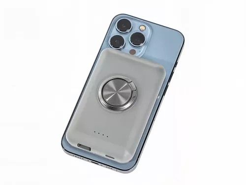 Магнитный беспроводной внешний аккумулятор MagnetIQ, 5000 mah, 10 W, серый Cool gray 7C фото 6