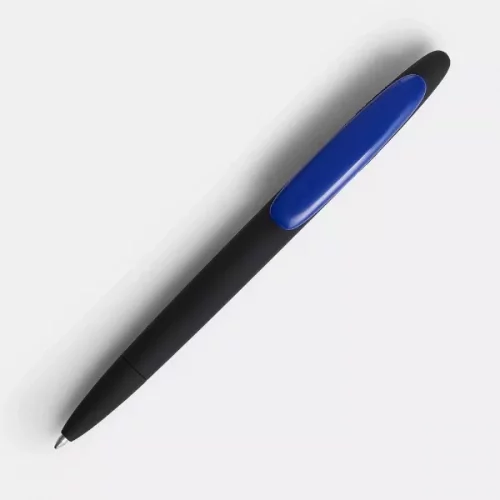Ручка шариковая Prodir DS5 TRR-P Soft Touch, черная с синим фото 3