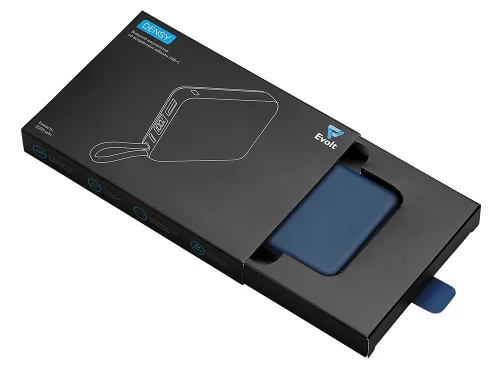 Внешний аккумулятор со встроенным кабелем USB-C Дэнси, 5000 мАч, темно-синий фото 5 Внешний аккумулятор со встроенным кабелем USB-C Дэнси, 5000 мАч, темно-синий фото 5