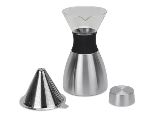 Кофеварка POUR OVER, 1000 мл, серебристый/черный фото 2