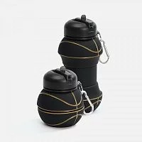 Складная бутылка для воды Basketball Flex, черная