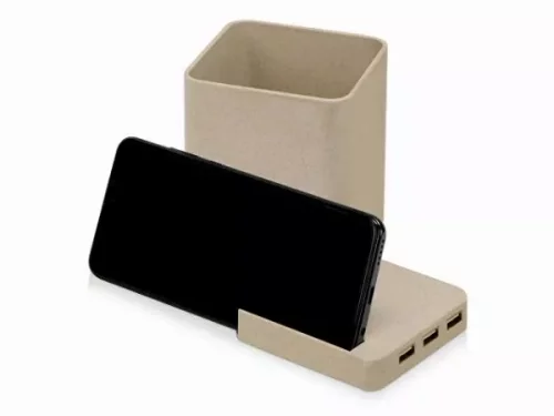 Настольный органайзер Cubic с функциями USB-хаба и беспроводной зарядки фото 6 Настольный органайзер Cubic с функциями USB-хаба и беспроводной зарядки фото 6