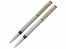 Набор Pierre Cardin PEN&PEN: ручка шариковая + роллер. Цвет - серебристый. Упаковка Е. 417739