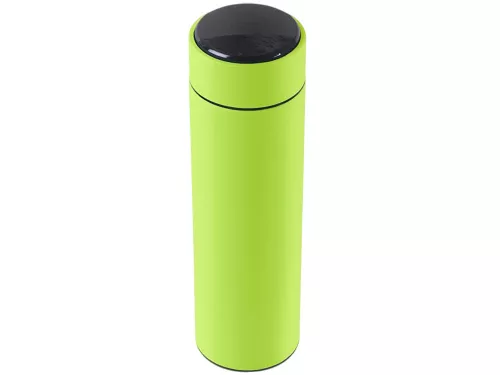 Термос FAMILY MARK LED, soft touch (Светло-зелёный) фото 2 Термос FAMILY MARK LED, soft touch (Светло-зелёный) фото 2