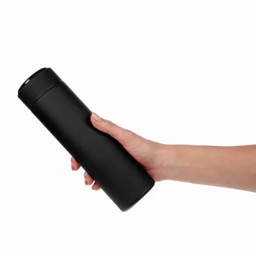 Смарт-бутылка с заменяемой батарейкой Long Therm Soft Touch, черная фото 7