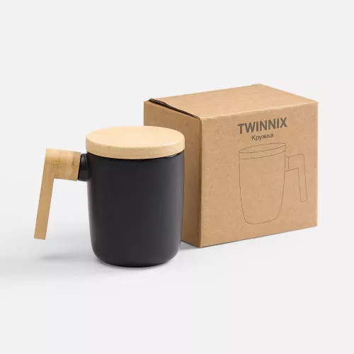 Кружка Twinnix, черная фото 5