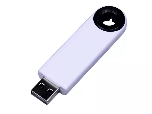 USB-флешка промо на 64 Гб прямоугольной формы, выдвижной механизм, черный USB-флешка промо на 64 Гб прямоугольной формы, выдвижной механизм, черный