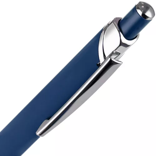 Ручка шариковая Chromos Soft Touch, синяя фото 4