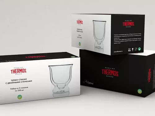 Набор стаканов из двойного стекла тм THERMOS 0,2L, в наборе 2 шт. фото 2 Набор стаканов из двойного стекла тм THERMOS 0,2L, в наборе 2 шт. фото 2