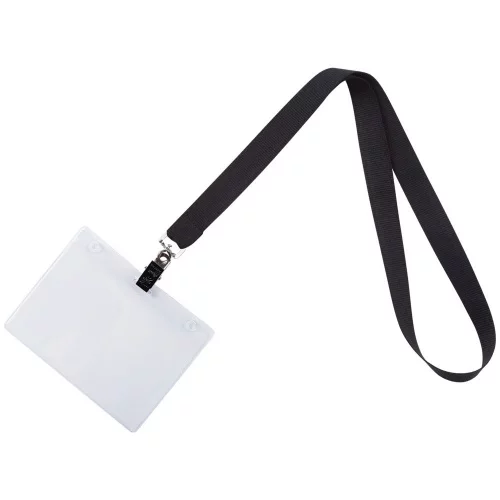Лента для бейджа Neckband, черная фото 2