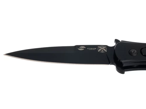Нож складной Stinger, 118 мм, (черный), материал рукояти: нержавеющая сталь, карбон фото 3