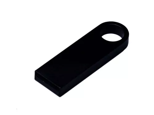 USB 2.0-флешка на 32 Гб с мини чипом и круглым отверстием, черный фото 3