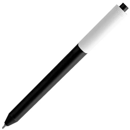 Ручка шариковая Pigra P03 Mat, черная с белым фото 2
