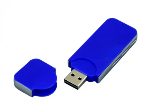 USB-флешка на 64 ГБ в стиле I-phone, прямоугольнй формы, синий фото 2