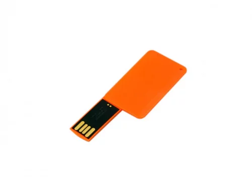 USB-флешка на 8 Гб в виде пластиковой карточки, оранжевый фото 2