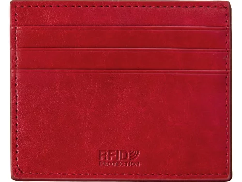 Картхолдер для 6 пластиковых карт с RFID-защитой Fabrizio, красный фото 5