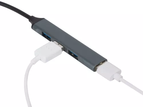 USB-хаб Link с коннектором 2-в-1 USB-C и USB-A, 2.0/3.0, серый фото 4