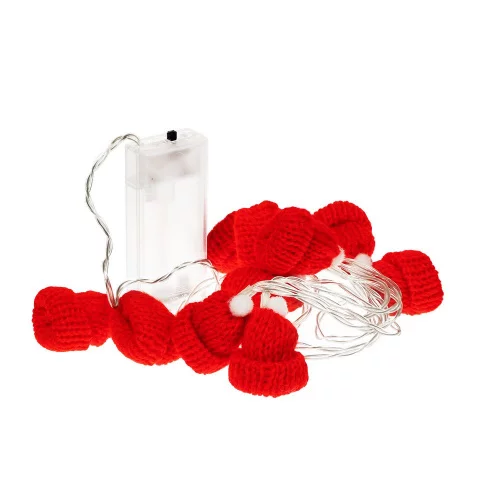 Гирлянда Cosy Poms, красная фото 5