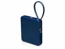 Внешний аккумулятор со встроенным кабелем USB-C Дэнси, 5000 мАч, темно-синий
