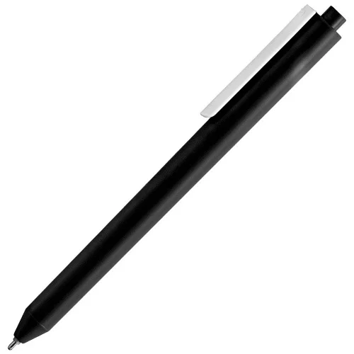 Ручка шариковая Pigra P03 Mat, черная с белым фото 3