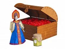 Подарочный набор: кукла фарфоровая, крем-мед, красный