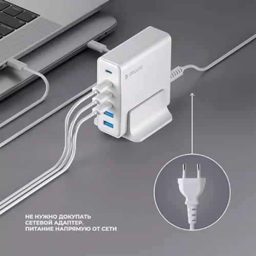 Зарядная станция 4xUSB Type-C, 2xUSB, PD, QC, 160Вт фото 5