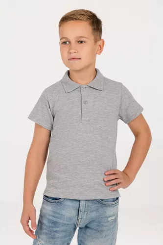 Рубашка поло детская Virma Kids, серый меланж фото 4