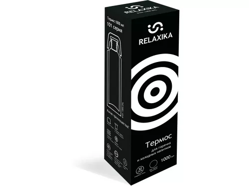 Термос Relaxika 101 (1 литр), черный (без лого) фото 10 Термос Relaxika 101 (1 литр), черный (без лого) фото 10