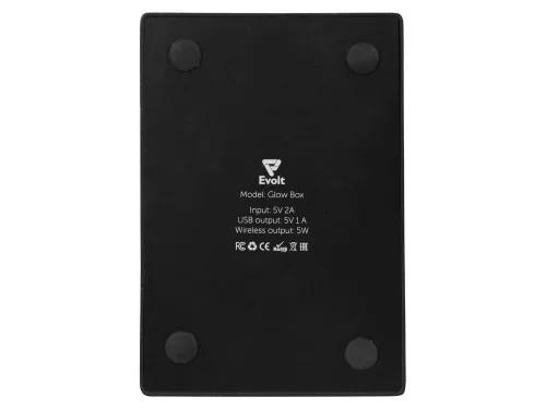 Беспроводная зарядка-подставка с подсветкой Glow box, черный фото 12