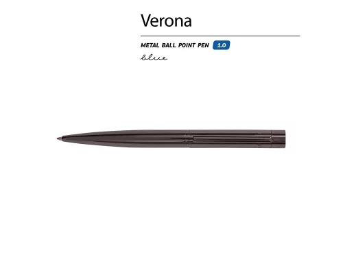 Ручка шариковая автоматическая BrunoVisconti VERONA цвет корпуса вороненая сталь, 1 мм, синяя фото 8