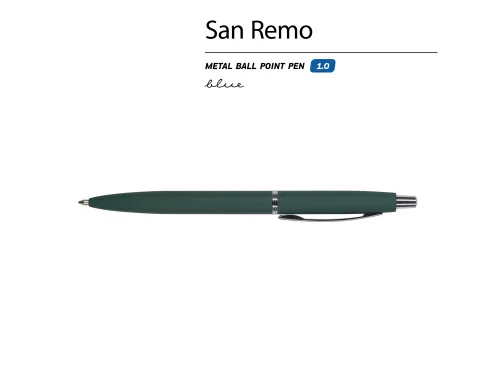 Ручка металлическая шариковая San Remo, софт-тач, 1.0 мм, зеленый фото 5