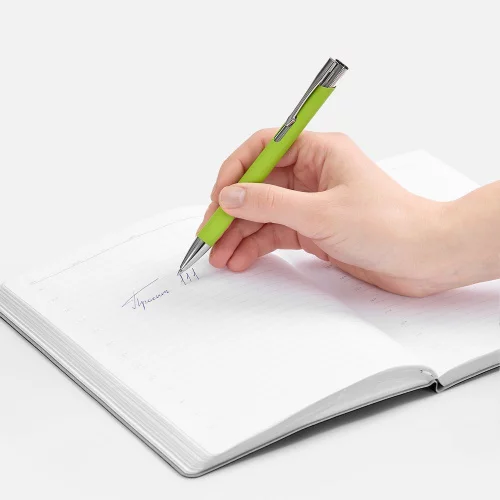 Ручка шариковая Keskus Soft Touch, зеленое яблоко фото 5