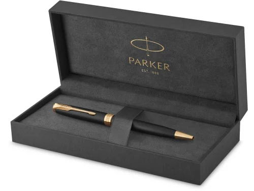 Ручка шариковая Parker Sonnet Core Matte Black GT, черный/золотистый фото 2