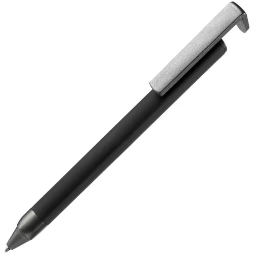 Ручка шариковая Standic с подставкой для телефона, черная Ручка шариковая Standic с подставкой для телефона, черная