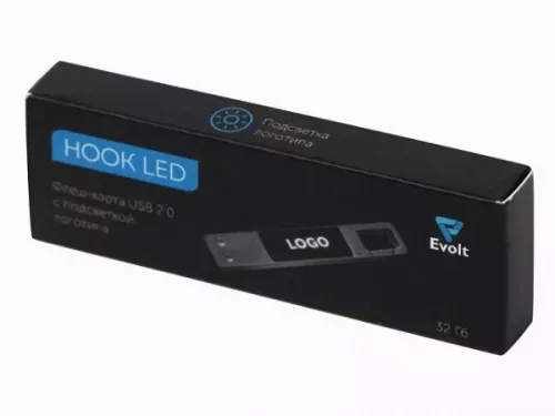 USB 2.0- флешка на 32 Гб c подсветкой логотипа «Hook LED» фото 10