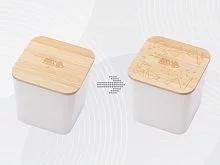 Eмкость для хранения Flake, бежевый, натуральный, с гравировкой