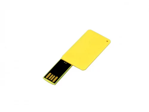 USB-флешка на 32 Гб в виде пластиковой карточки, желтый фото 2