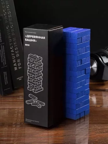 Игра «Деревянная башня мини», синяя фото 6