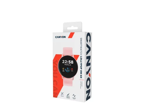 Умные часы CANYON Lollypop SW-63, IP 68, BT 5.0, сенсорный дисплей 1.3, розовый фото 7