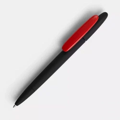 Ручка шариковая Prodir DS5 TRR-P Soft Touch, черная с красным