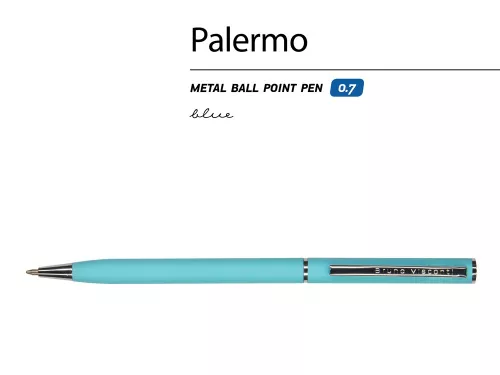 Ручка шариковая автоматическая BrunoVisconti® PALERMO цвет корпуса бирюзовый, soft-touch, 0.7 мм фото 3