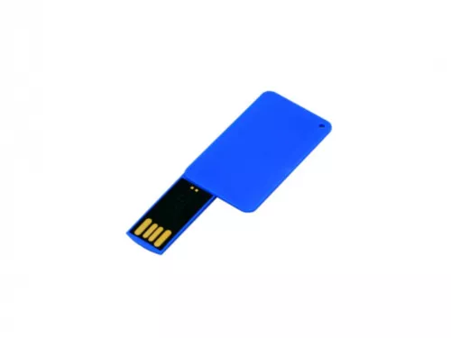 USB-флешка на 32 Гб в виде пластиковой карточки, синий фото 2