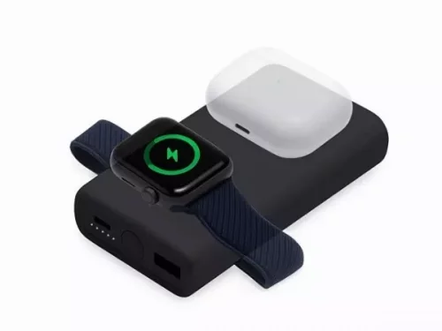 Внешний беспроводной аккумулятор 2-в-1 с функцией зарядки Apple Watch, QC/PD «AtomIQ», 10000 мАч