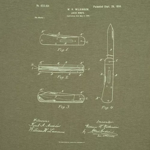 Футболка приталенная Old Patents. Knife, меланж хаки фото 2