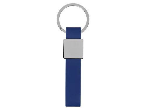 Брелок из металла и иск.кожи Strap, серебристый/темно-синий фото 2 Брелок из металла и иск.кожи Strap, серебристый/темно-синий фото 2