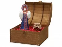 Подарочный набор: кукла фарфоровая, мед, синий