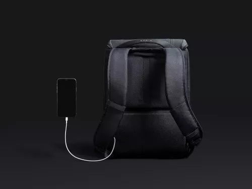 Водостойкий антикражный рюкзак Clickpack для ноутбука 15.6, черный фото 18